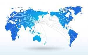 世界地図・グローバル・ネットワークイメージ・World map Vector
